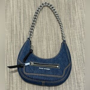 Denim Cruiser Mini Crescent Crossbody Bag